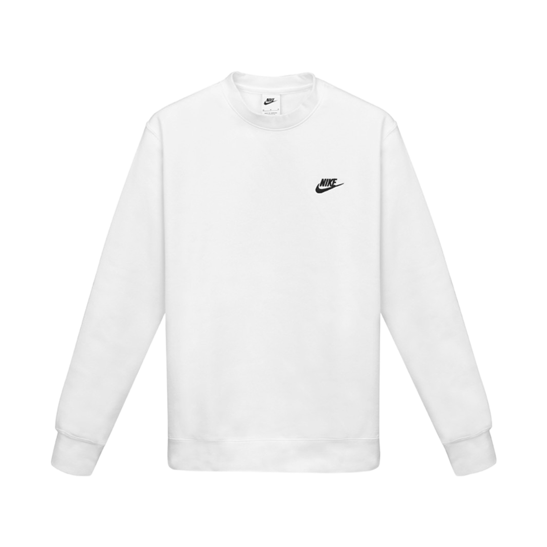 BV2663-100 Nike NSW Club Fleece Crew Sweatshirt White Black - Asia