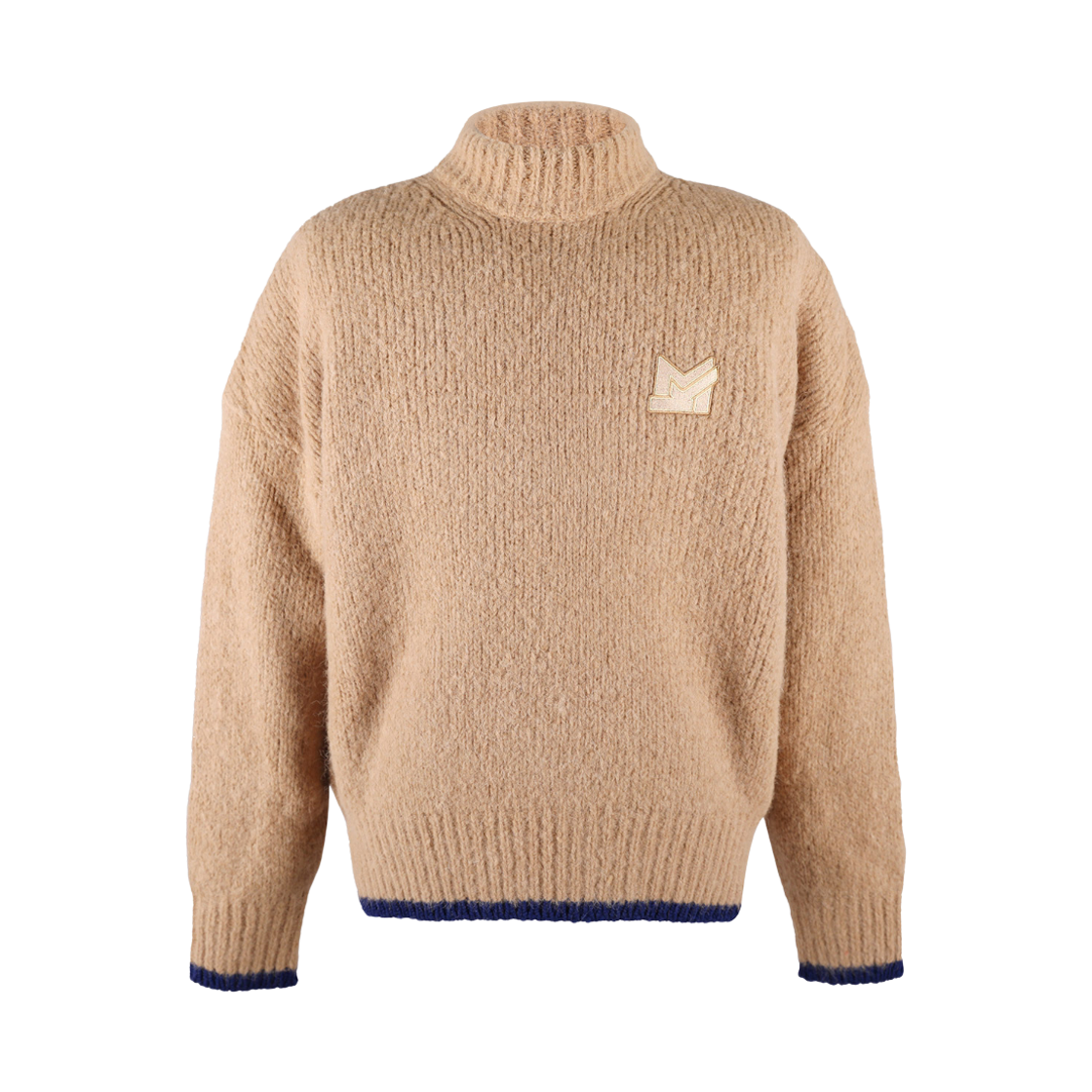 HW00538KT1040-P221 Maison Kitsune MK Patch High Neck Sweater Beige