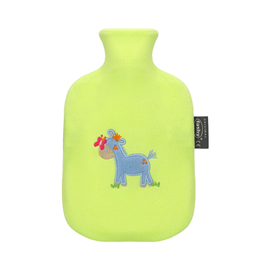 6505-62 Fashy Hot Water Bottle 0.8L with Fleece Cover Yellow