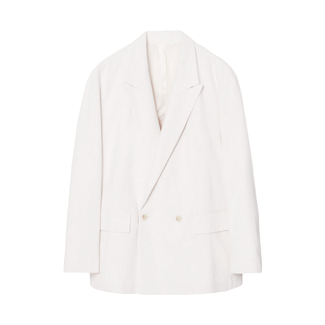 1235218001 COS Double Breasted Denim Blazer Relaxed White