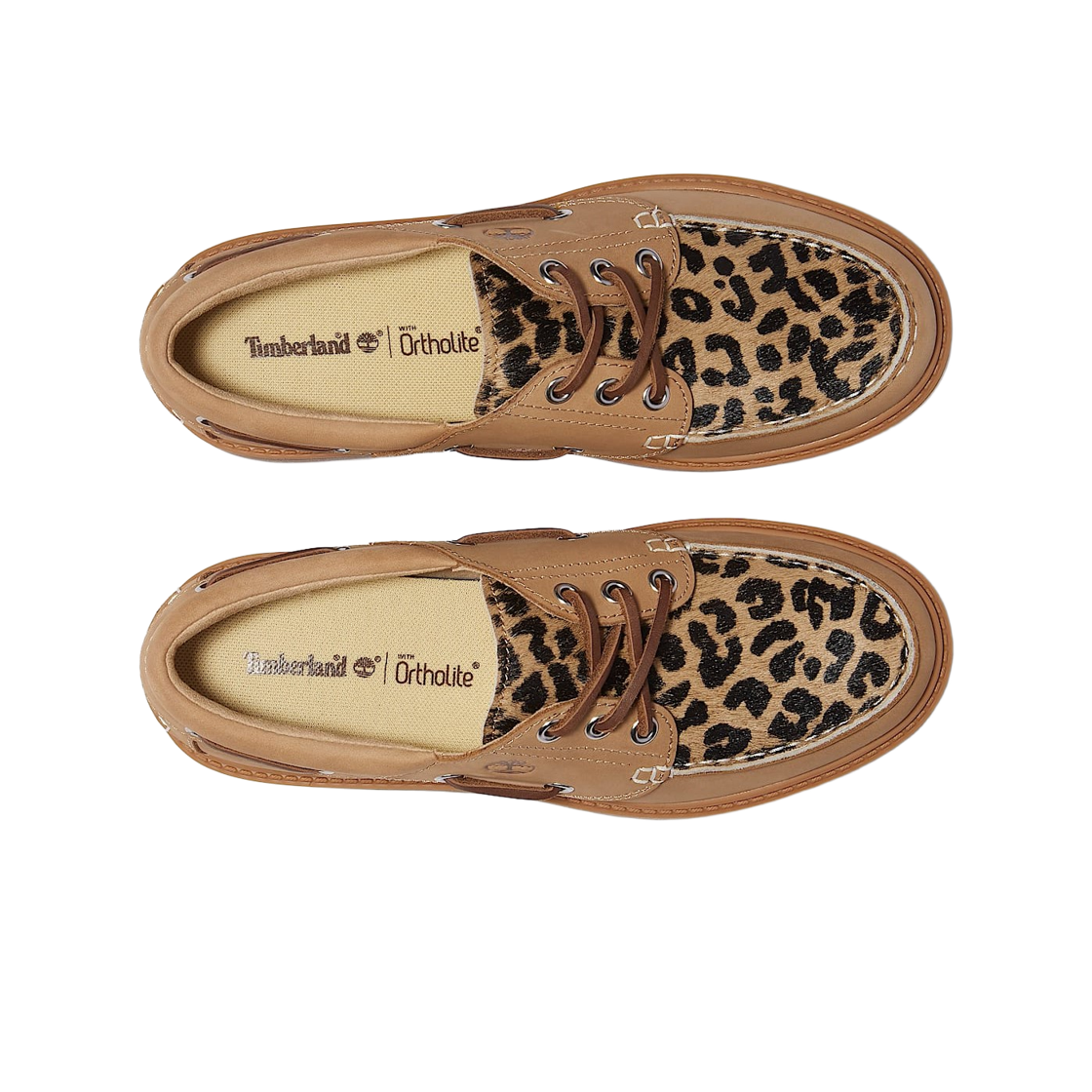 (W) 팀버랜드 스톤 스트릿 플랫폼 보트 슈즈 레오파드 프린트 베이지 누벅((W) Timberland Stone Street Platform Boat Shoes Leopard Print Beige Nubuck) - 2