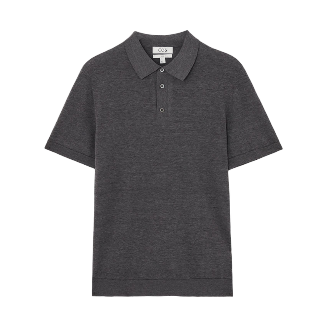 코스 니티드 실크 폴로 셔츠 그레이 멜란지(COS Knitted Silk Polo Shirt Dark Grey Mélange) - 1