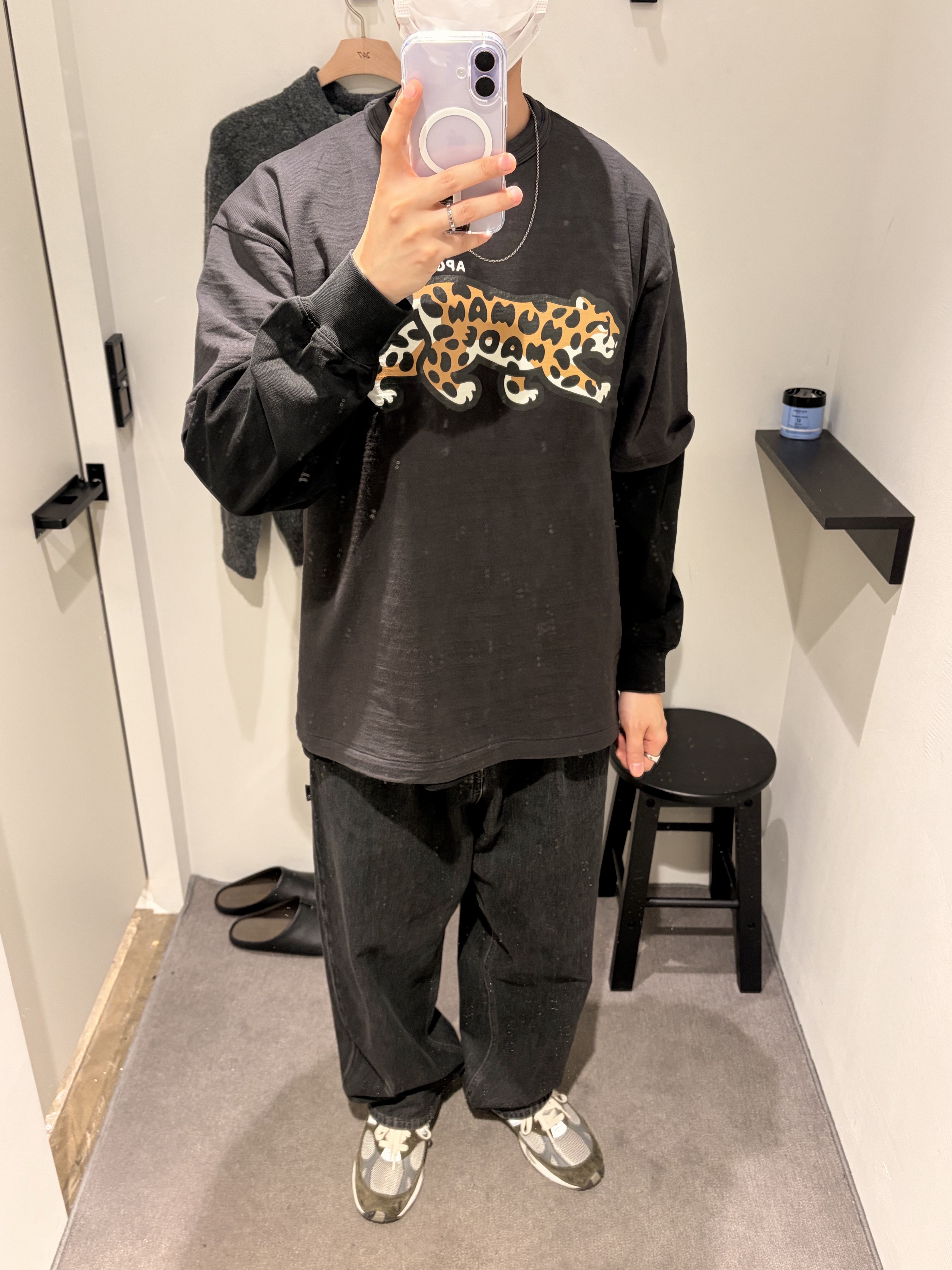 Human Made Animal Graphic T-Shirt Black - Apgujeong Store Exclusive 착용 스타일