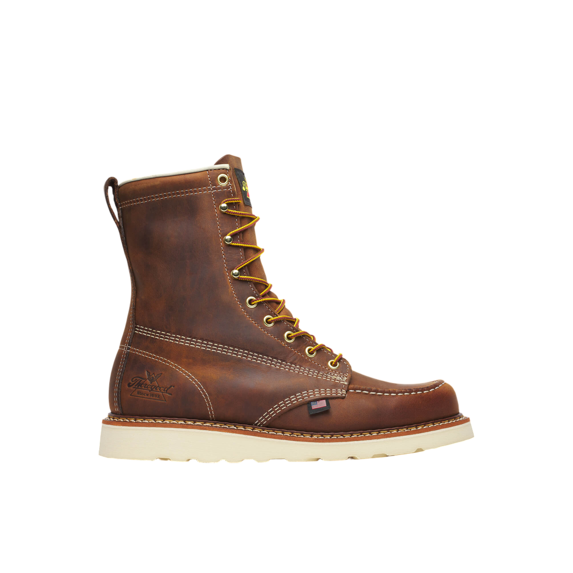 쏘로굿 아메리칸 헤리티지 8인치 트레일 목토 맥스웨어 웨지 크레이지 호스 - EE(Thorogood American Heritage 8Inch Trail Moc Toe Maxwear Wege Crazy Horse - EE)