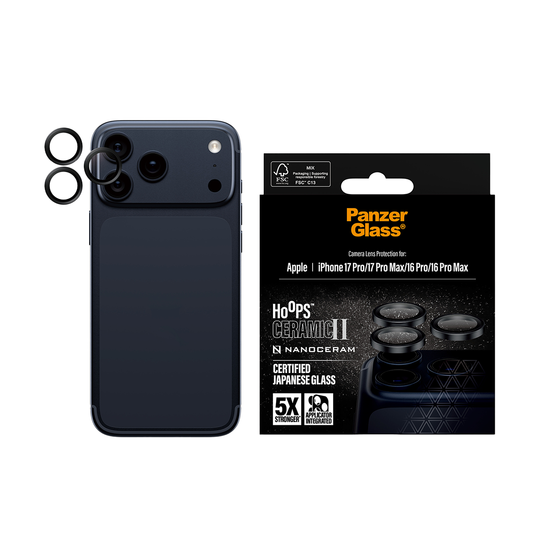 판저글래스 훕스 카메라 렌즈 프로텍터 아이폰 17 프로/프로맥스(PANZERGLASS Hoops Camera Lens Protector iPhone 17 Pro / Pro Max)