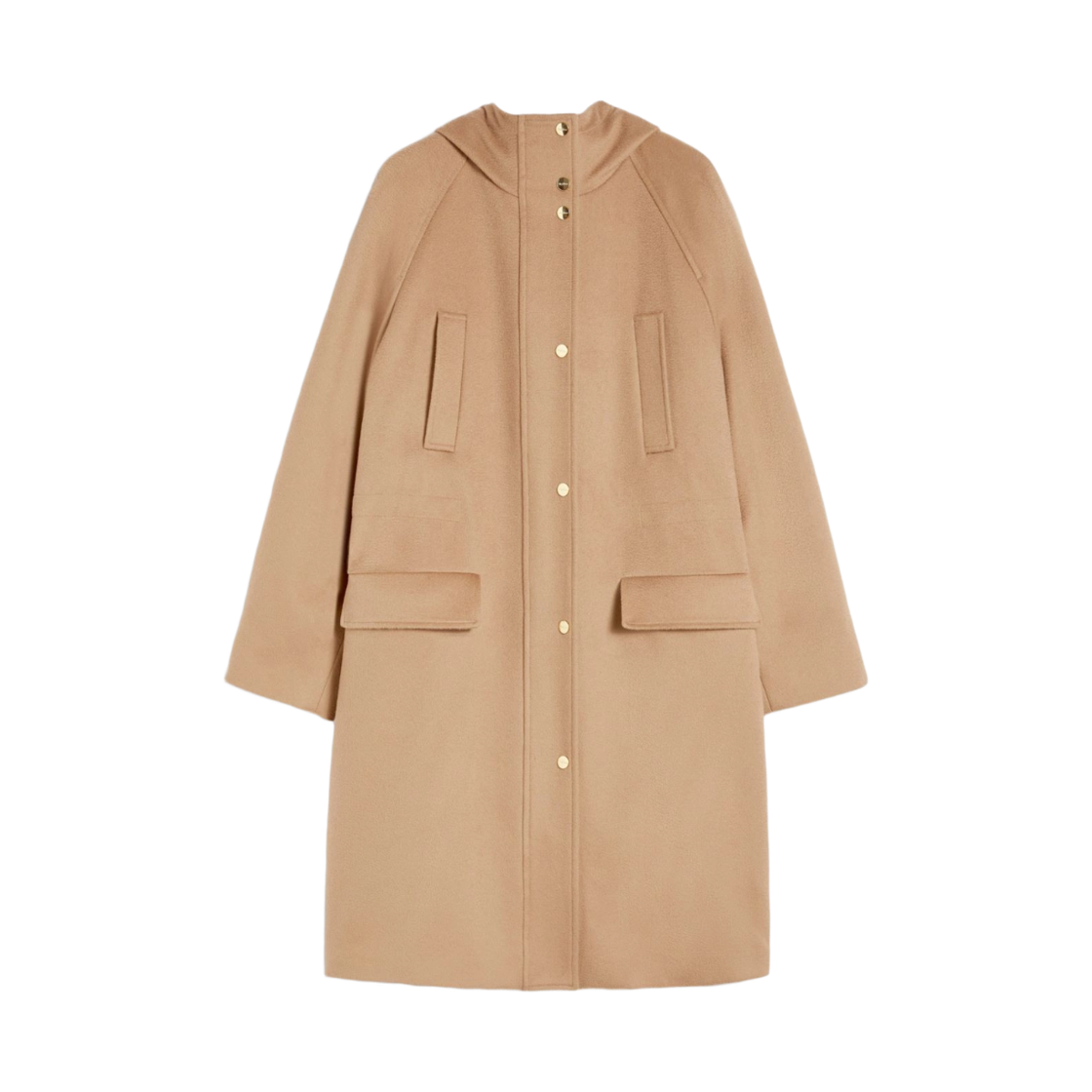 ALCADE-006 (W) Max Mara Studio Alcade Long Wool Broadcloth Parka Camel