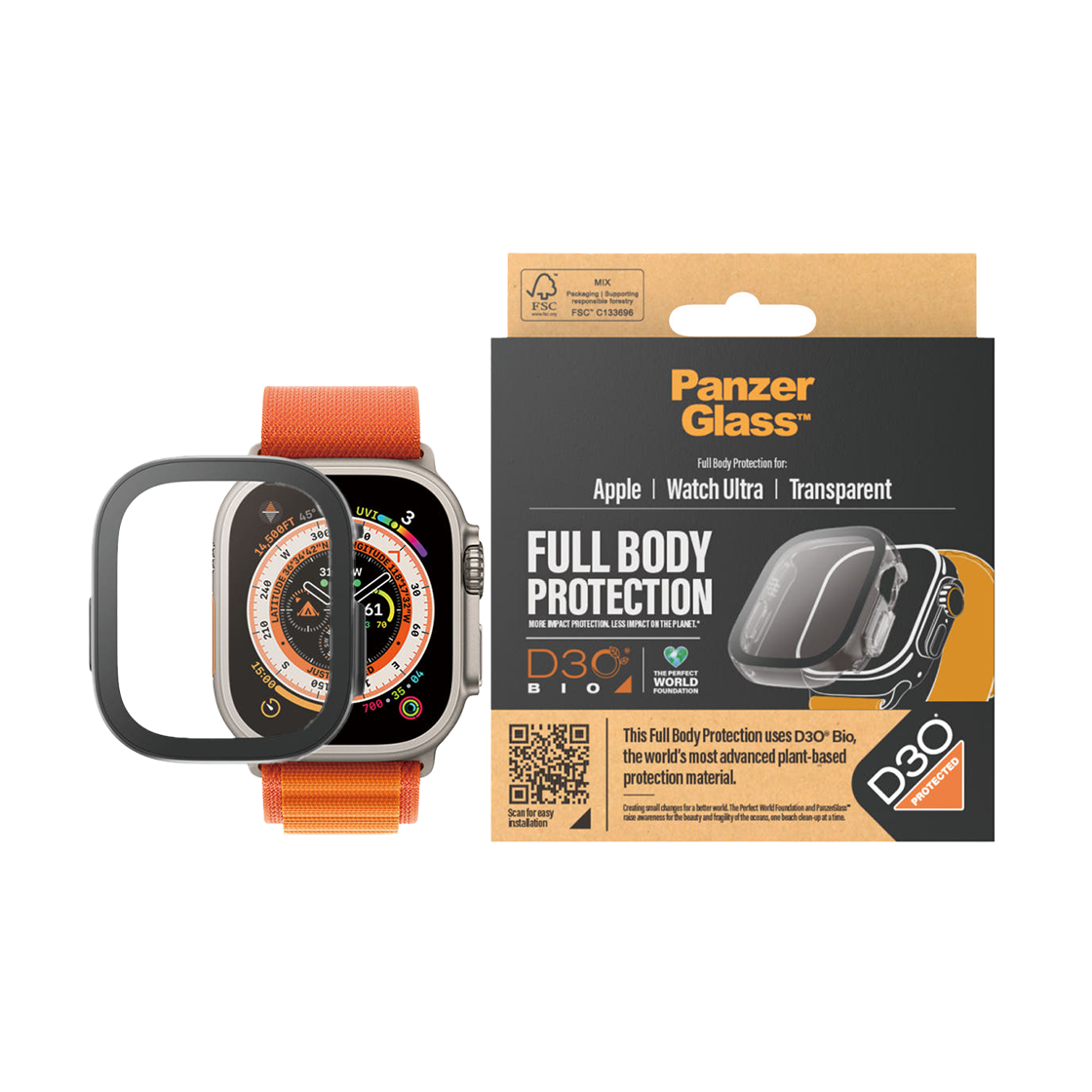 판저글래스 애플워치 울트라 풀커버 케이스 클리어(PANZERGLASS Apple Watch Ultra Full Cover Case Clear)