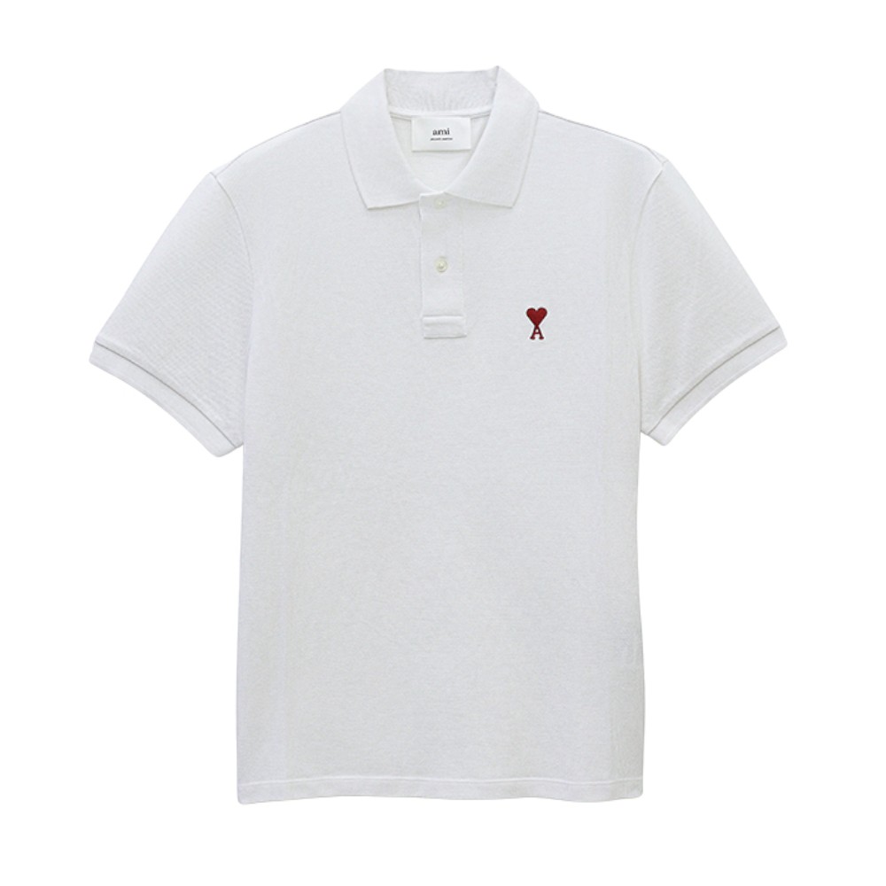 BFUPL001 760 100 [15%쿠폰]Ami Small Heart Logo Polo Short Sleeve T-Shirt White