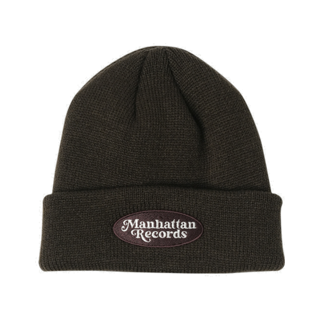 MR25CA018BR0 Manhattan Records Oval Logo Beanie - Brown