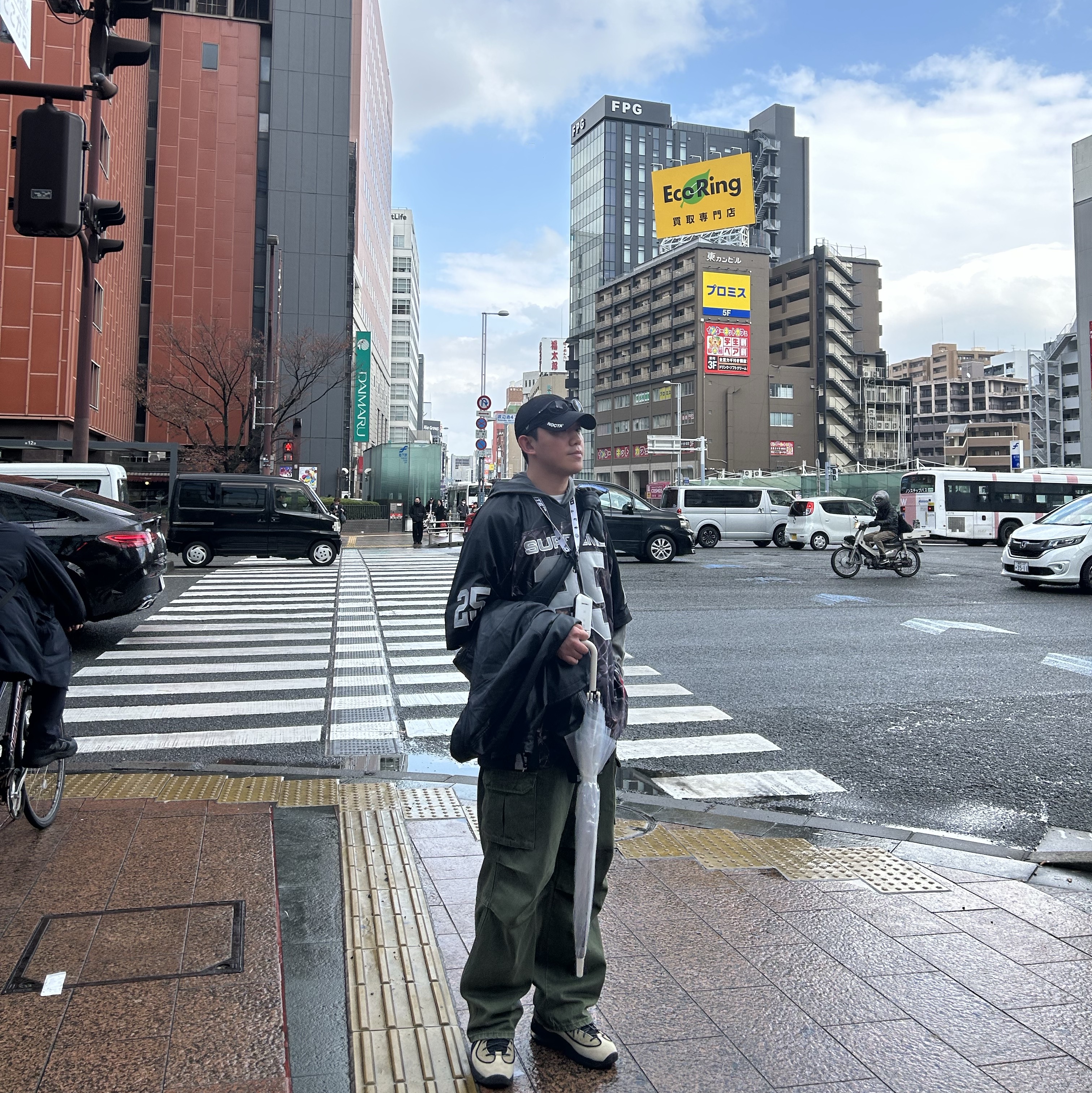 Oakley Eye Jacket Redux Matte Black Frame Prizm Grey Lenses High Bridge Fit, Nike x Stussy Air Penny II Rattan and Limestone 착용 스타일 - 5