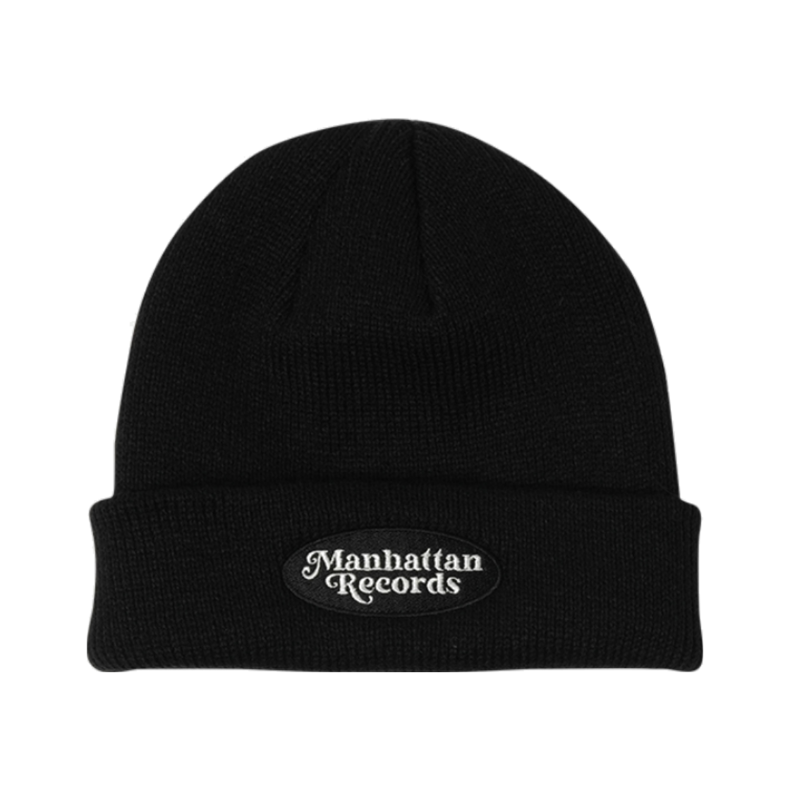MR25CA018BK0 Manhattan Records Oval Logo Beanie - Black