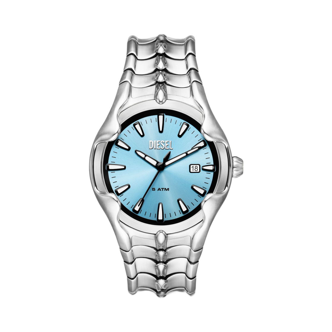디젤 베르 쓰리 핸드 데이트 스테인리스 스틸 워치 실버(Diesel Vert Three-Hand Date Stainless Steel Watch Silver)