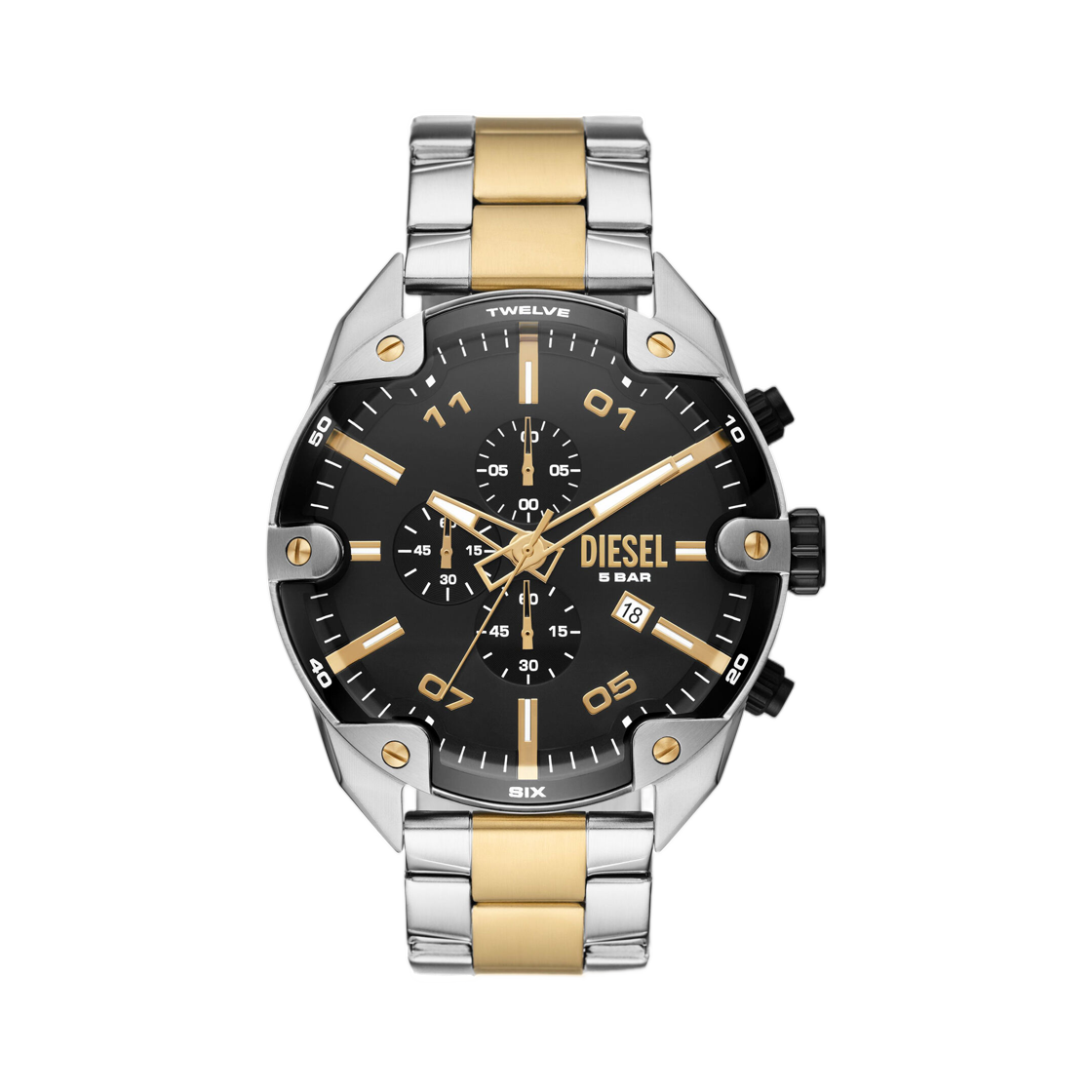 DZ462700QQQ-01 Diesel Spiked Stainless Steel Watch Silver