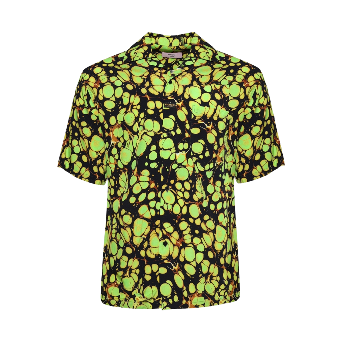404WS24416 Martine Rose Hawaiian Shirt Green Marble