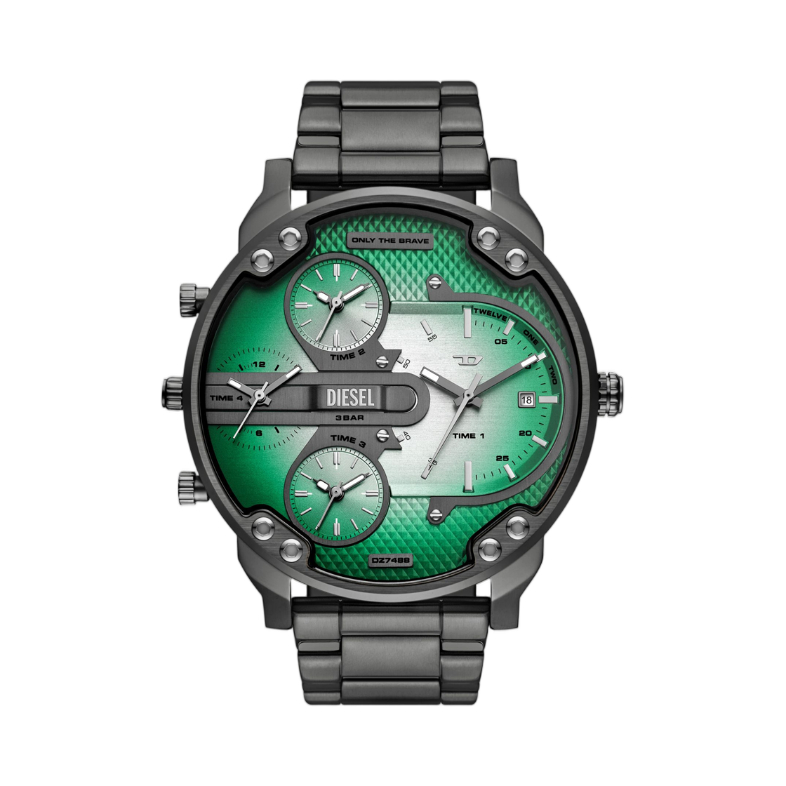 디젤 미스터 대디 슬림 멀티 무브먼트 스테인리스 스틸 워치 다크 그레이(Diesel Mr. Daddy Slim Multi-Movement Stainless Steel Watch Dark grey)