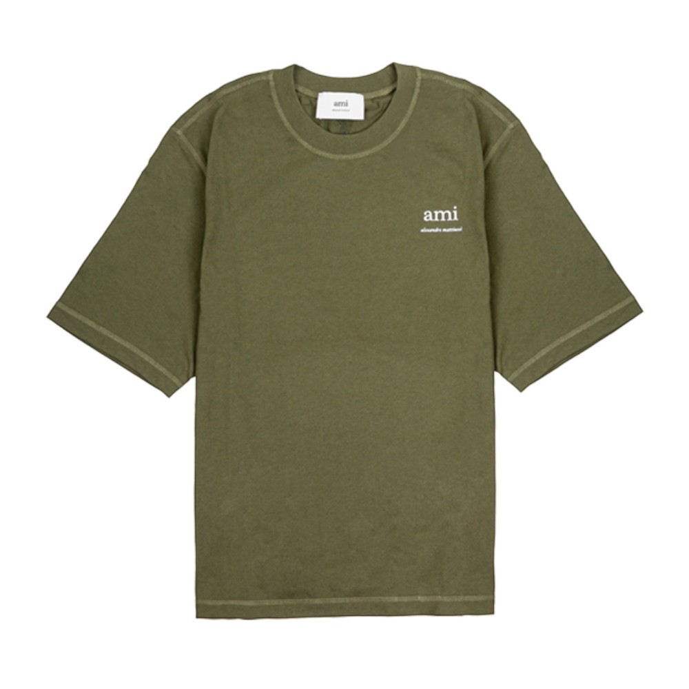 HTS048 JE0119 376 [15%쿠폰]Ami Matthieu Logo Short Sleeve T-Shirt Olive Green