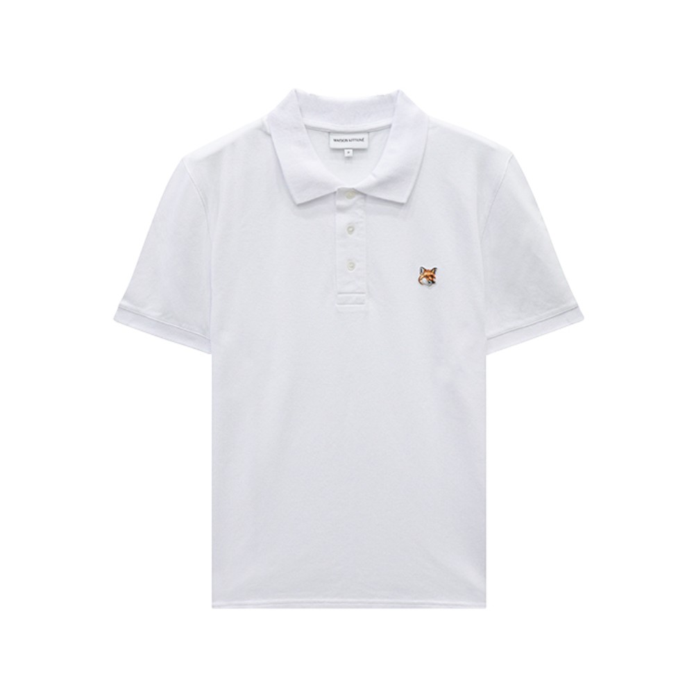 LM00208KJ7002 P100 [15%쿠폰]Maison Kitsune Fox Head Polo Short Sleeve T-Shirt White