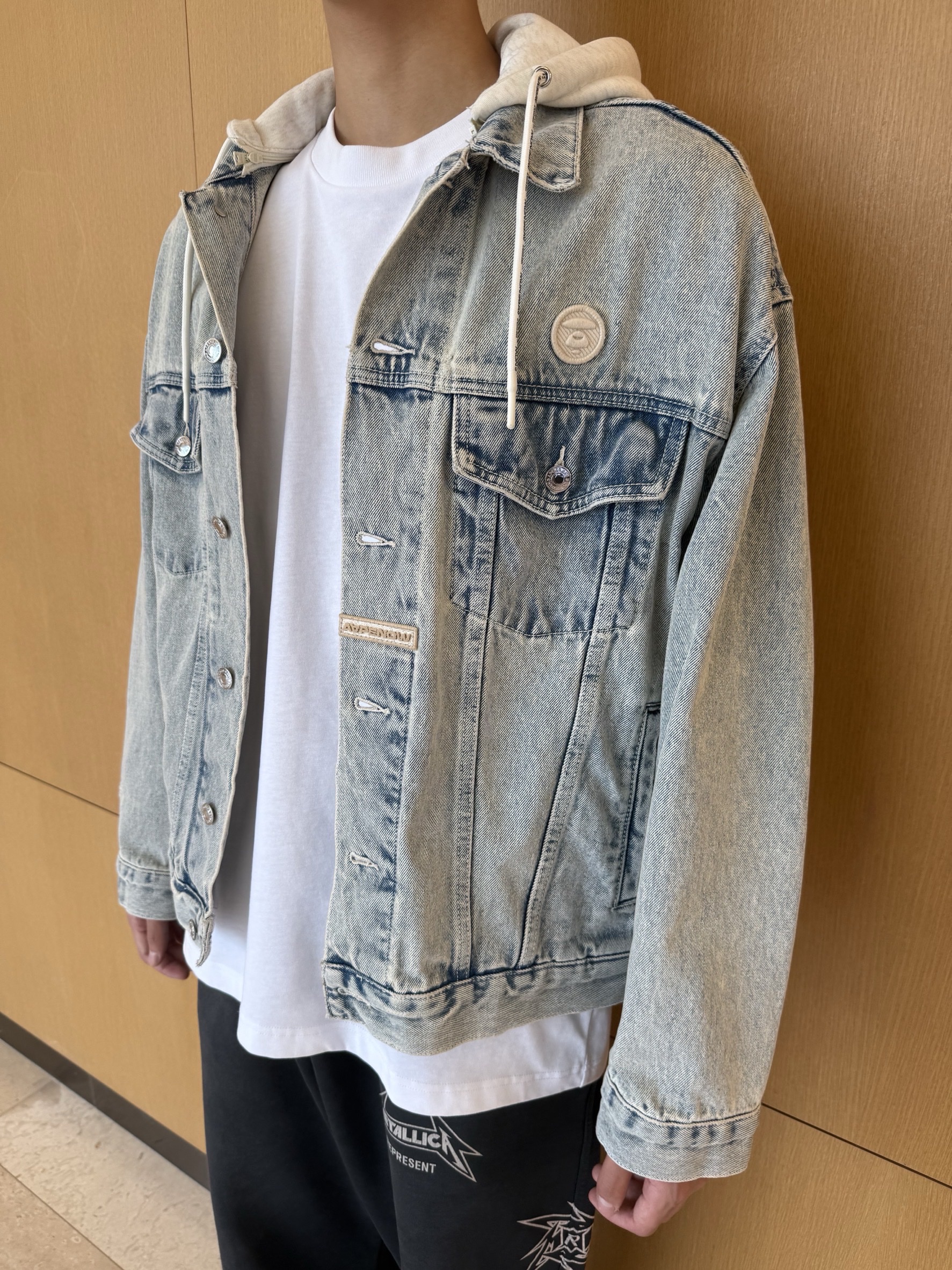 AAPE Now Light Weight Jacket Blue - 25SS 착용 스타일 - 2