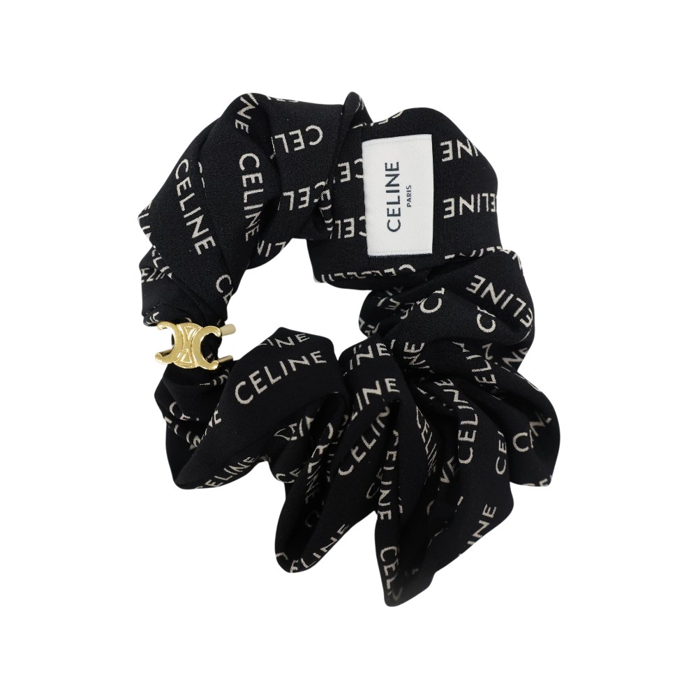 46Y352SIB 35OB [15%쿠폰]Celine Scrunchie Triomphe Hair Tie Black