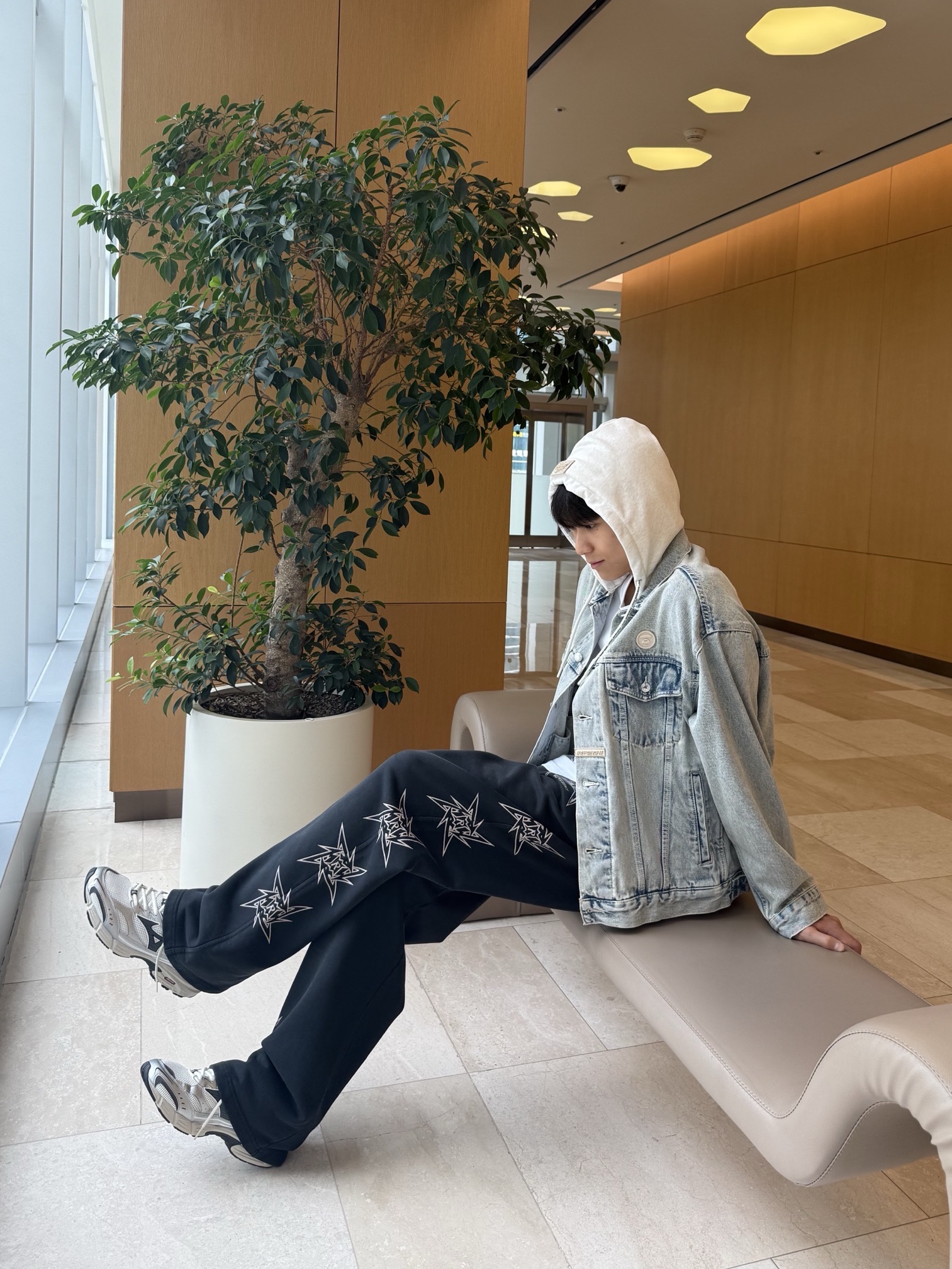 AAPE Now Light Weight Jacket Blue - 25SS 착용 스타일 - 4