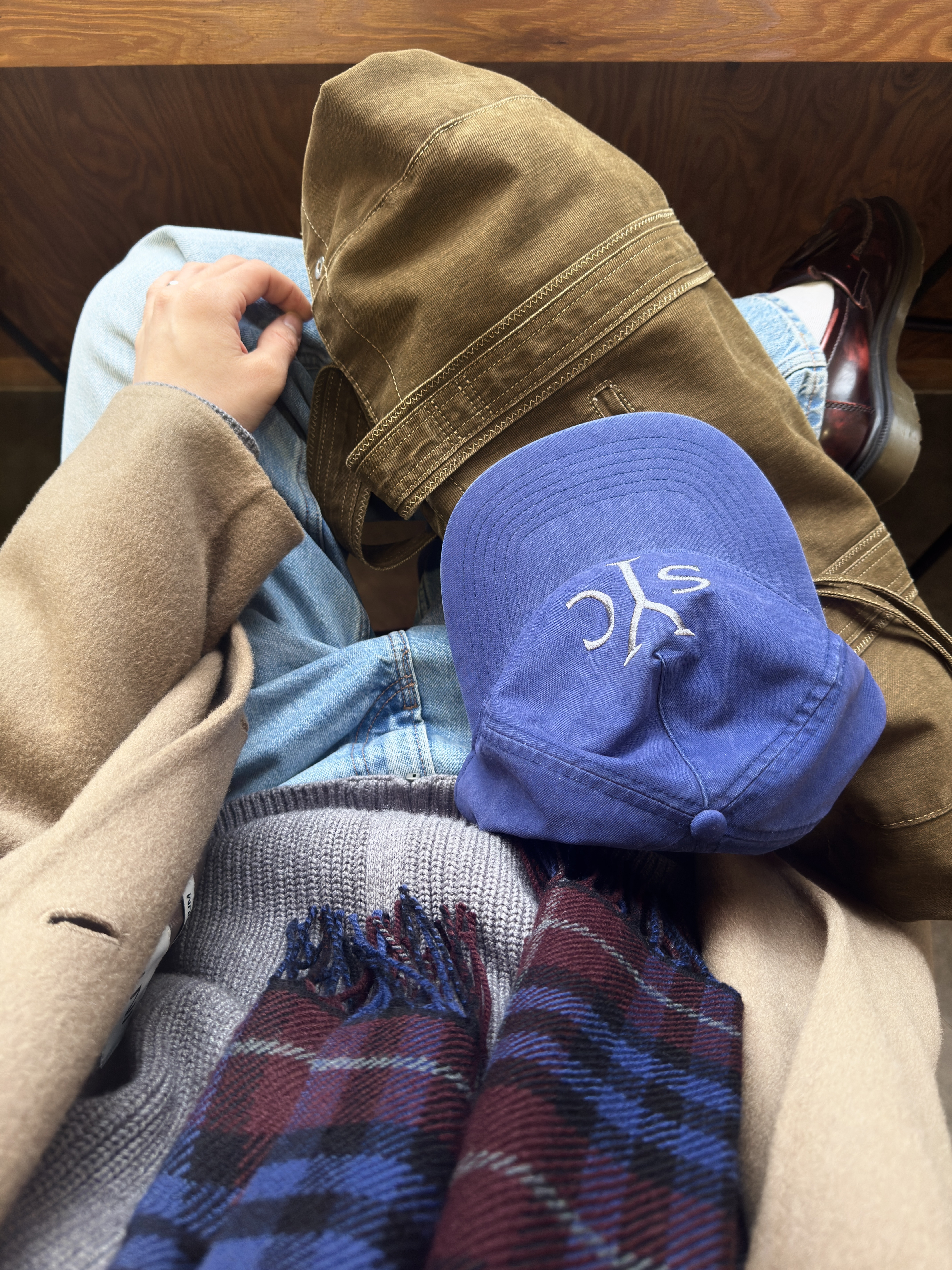 Sunday Ceremony Syc Logo 5 Panel Cotton Cap - Blue 착용 스타일 - 3
