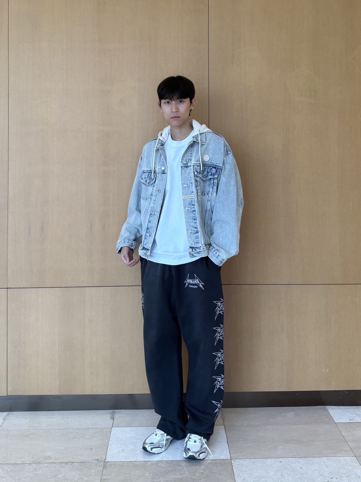 AAPE Now Light Weight Jacket Blue - 25SS 착용 스타일 - 7