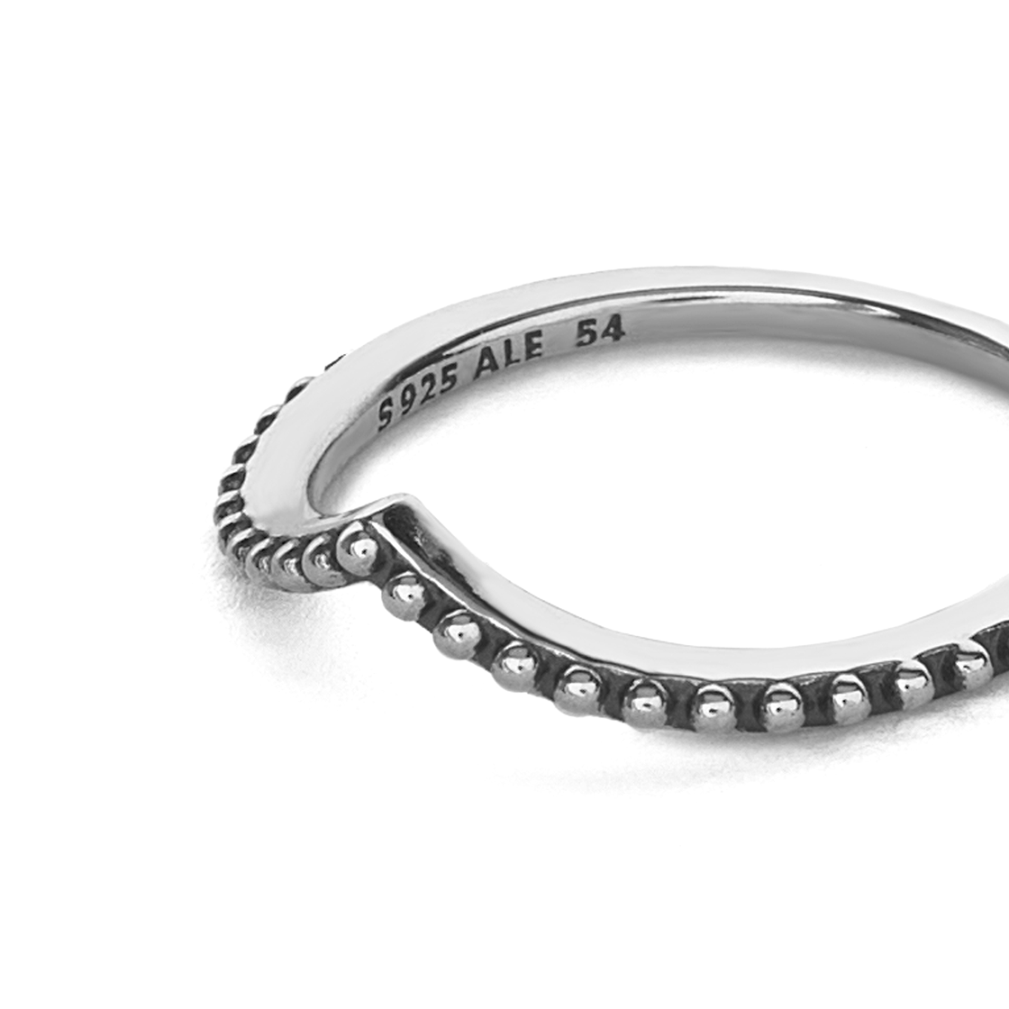 (W) 판도라 비디드 위시본 링 스털링 실버((W) Pandora Beaded Wishbone Ring Sterling Silver) - 2