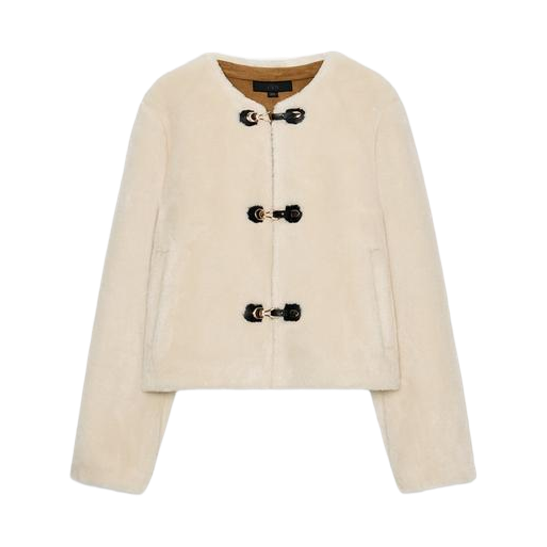 (W) 자라 페이크 퍼 토글 자켓 크림((W) Zara Fake Fur Toggle Jacket Cream) - 1