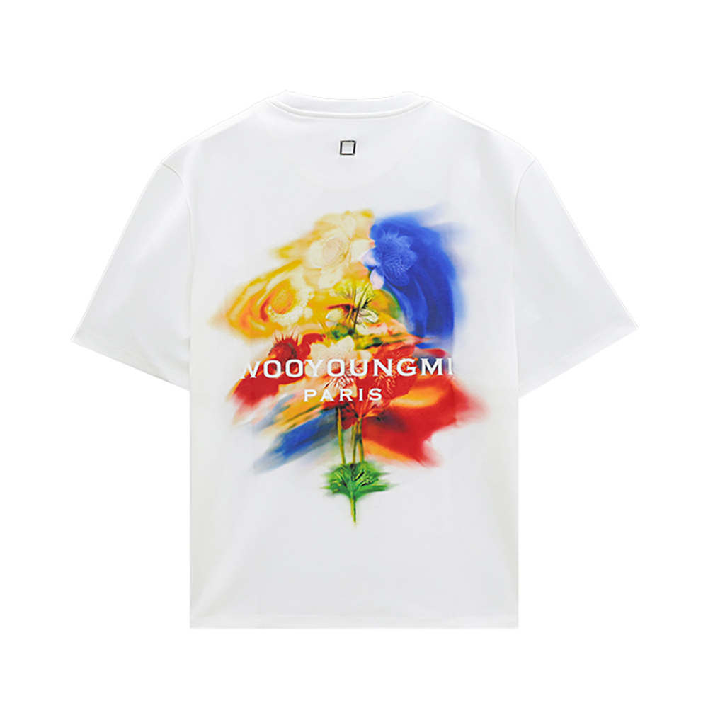 W243TS06714W [15%쿠폰]Wooyoungmi Swaying Flower Short Sleeve T-Shirt White