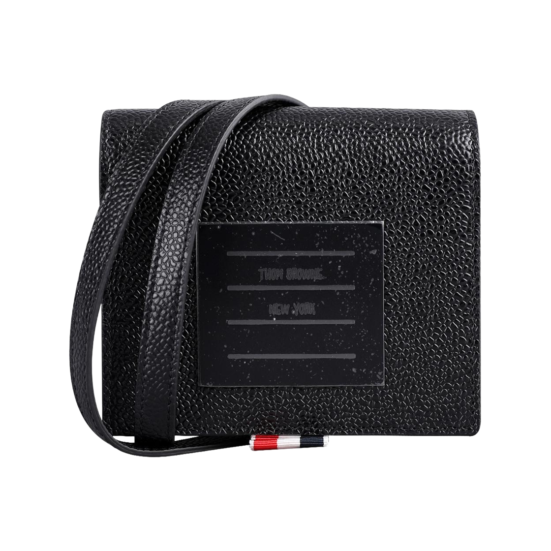 FAW091A-00198-001 Thom Browne Brass Label Strap Bag Black