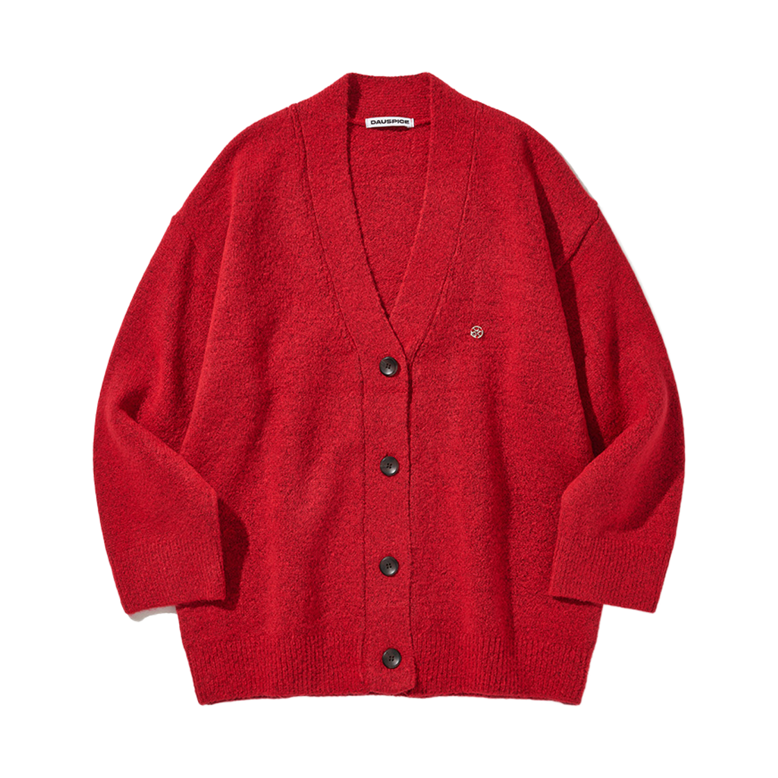 D26SCD01RD99 DAUSPICE Oversized V-neck knit cardigan Red