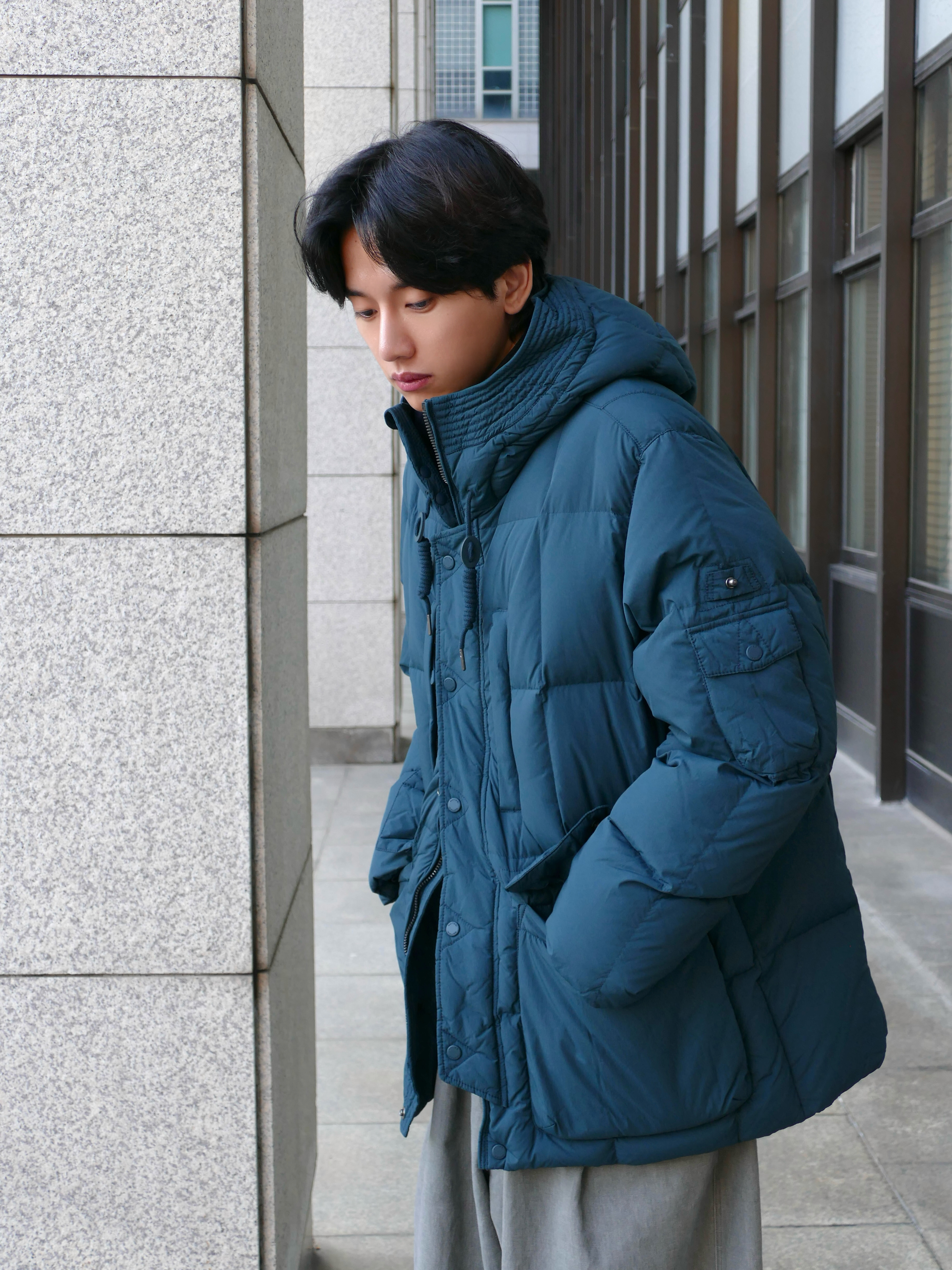 Series Goose Down Air Trooper Green, Series Goose Down Air Trooper Dark Charcoal 착용 스타일 - 3