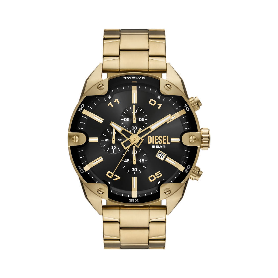 디젤 스파이크 크로노그래프 골드톤 스테인리스 스틸 워치 골드(Diesel Spiked Chronograph Gold-Tone Stainless Steel Watch Gold)