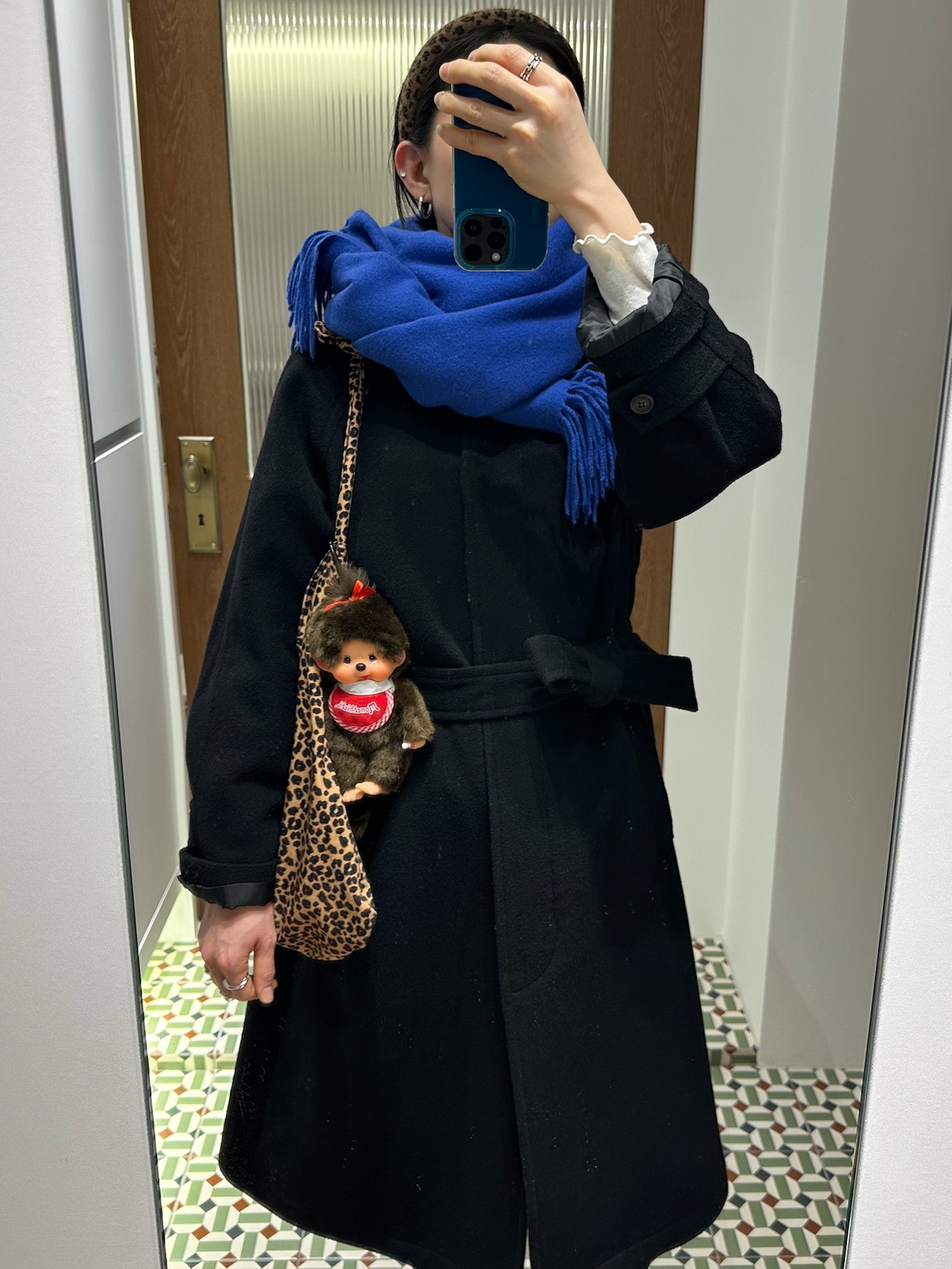 Emis 22Y Leopard Corduroy Eco Bag Brown, Monchhichi Premium Standard S Brown Girl 착용 스타일 - 3