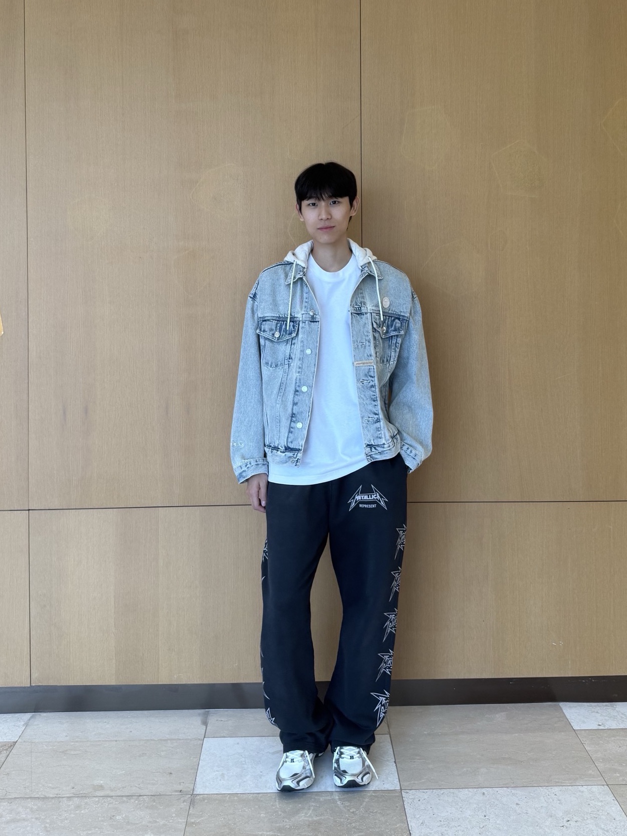 AAPE Now Light Weight Jacket Blue - 25SS 착용 스타일 - 8