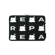 earpearp Letter Pattern Black Laptop Pouch 15 Inch