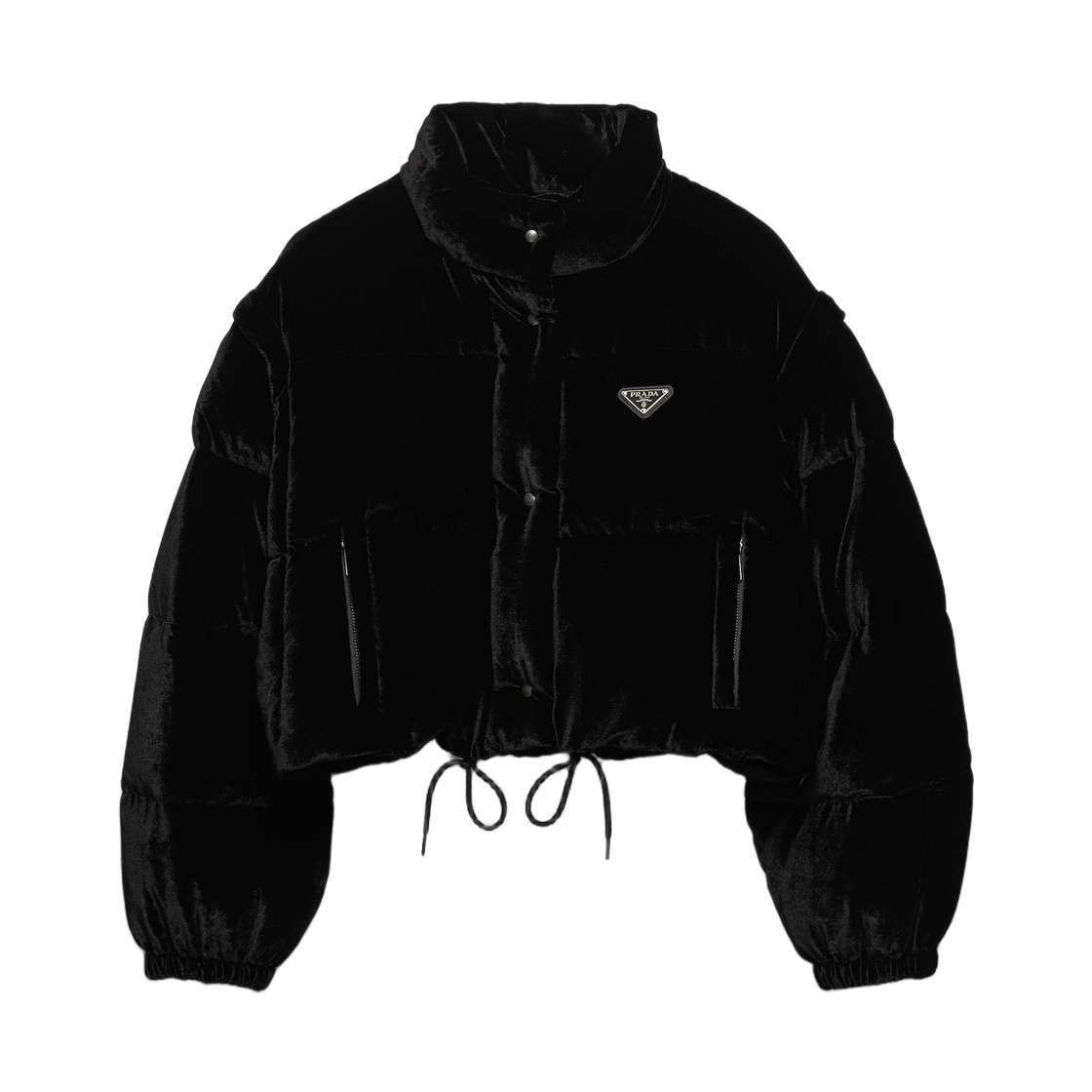 (W) 프라다 벨벳 다운 자켓 블랙((W) Prada Velvet Down Jacket Black) - 1