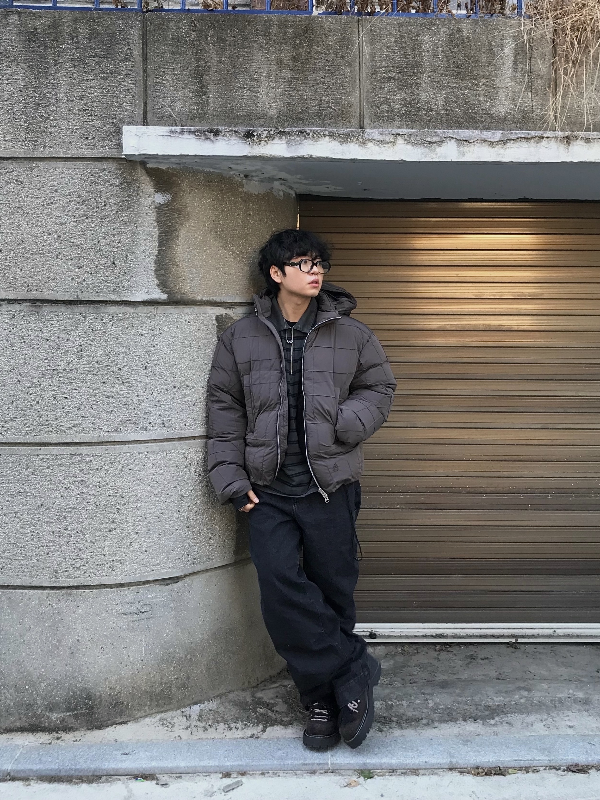 Gentle Monster x Maison Margiela MM114 Black Clear, Hono Report Twin Flowers Necklace 착용 스타일 - 2