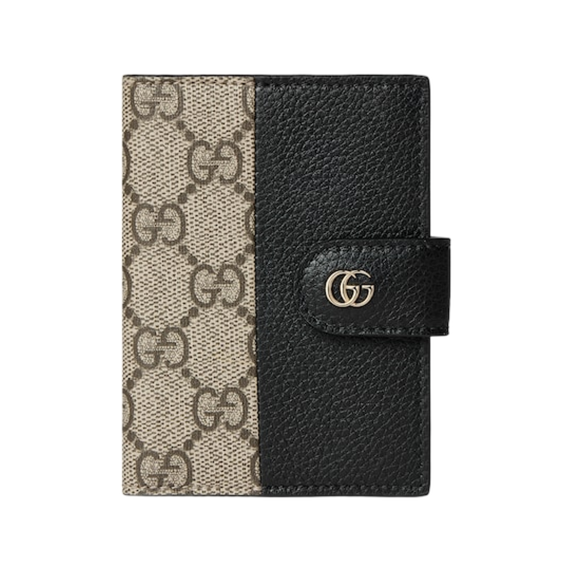 855484-AAFXM-1069 Gucci Bi-Color GG Marmont Card Case Black