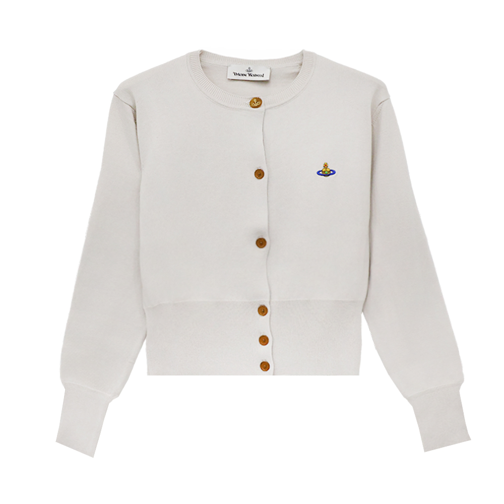 1803002U Y001V A402 [15%쿠폰]Vivienne Westwood Bea Cropped Crewneck Cardigan Dusty White