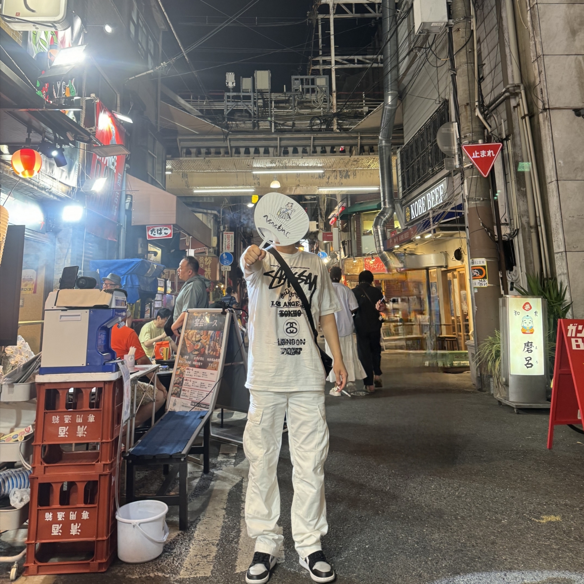 Stussy Tour T-Shirt White, Jordan 1 Low Light Smoke Grey Black 착용 스타일