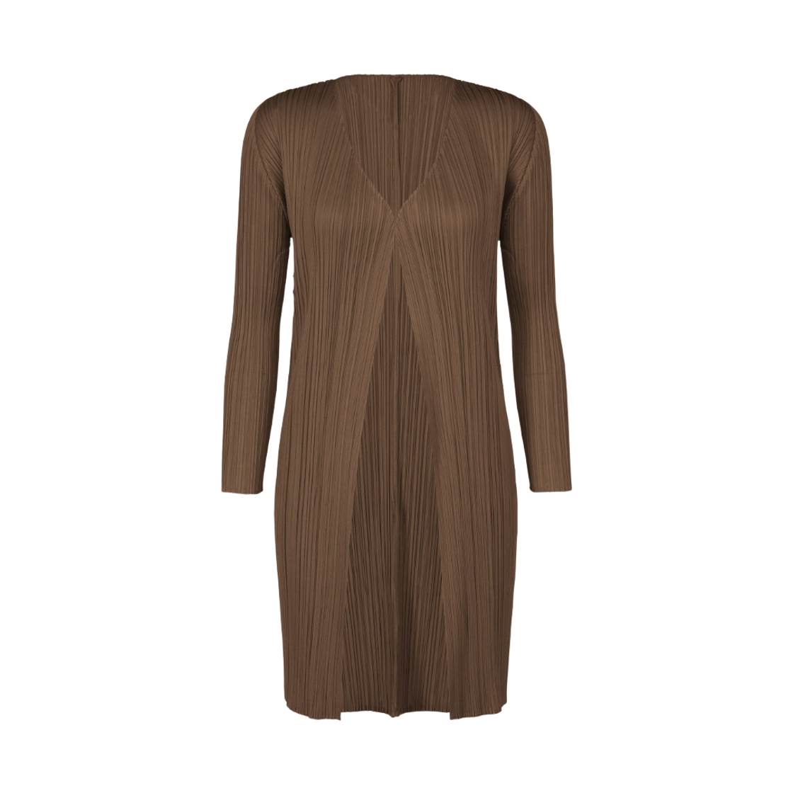 (W) 플리츠 플리즈 이세이 미야케 뉴 컬러풀 베이직 4 가디건 브라운((W) Pleats Please Issey Miyake New Colorful Basics 4 Cardigan Brown) - 1