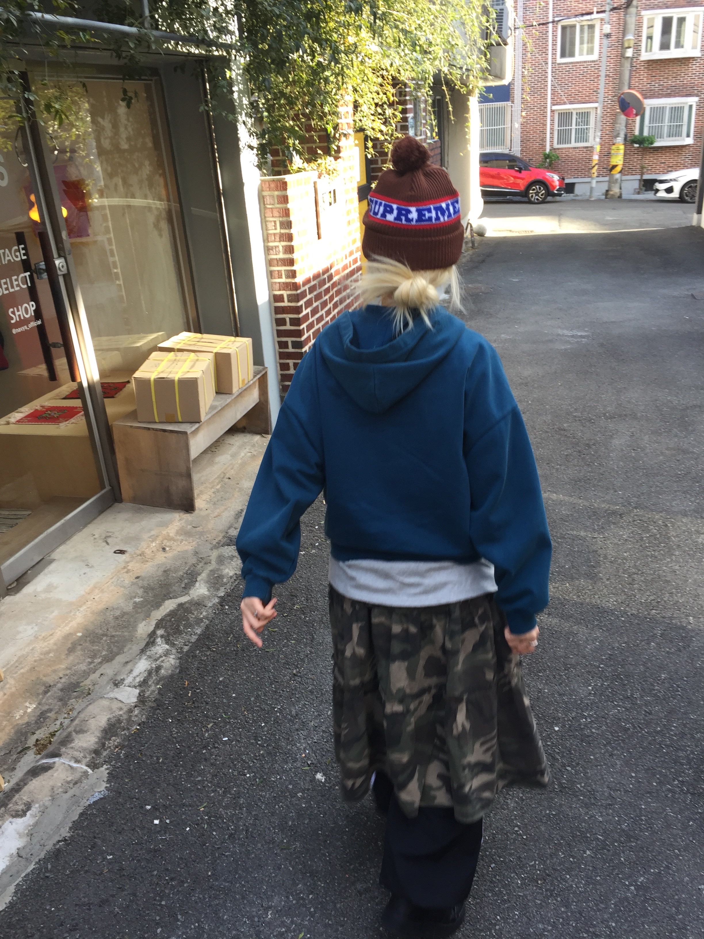 Supreme Big Stripe Beanie Brown - 24FW, (W) Hysteric Glamour On Skull Pick Necklace Silver 착용 스타일 - 3