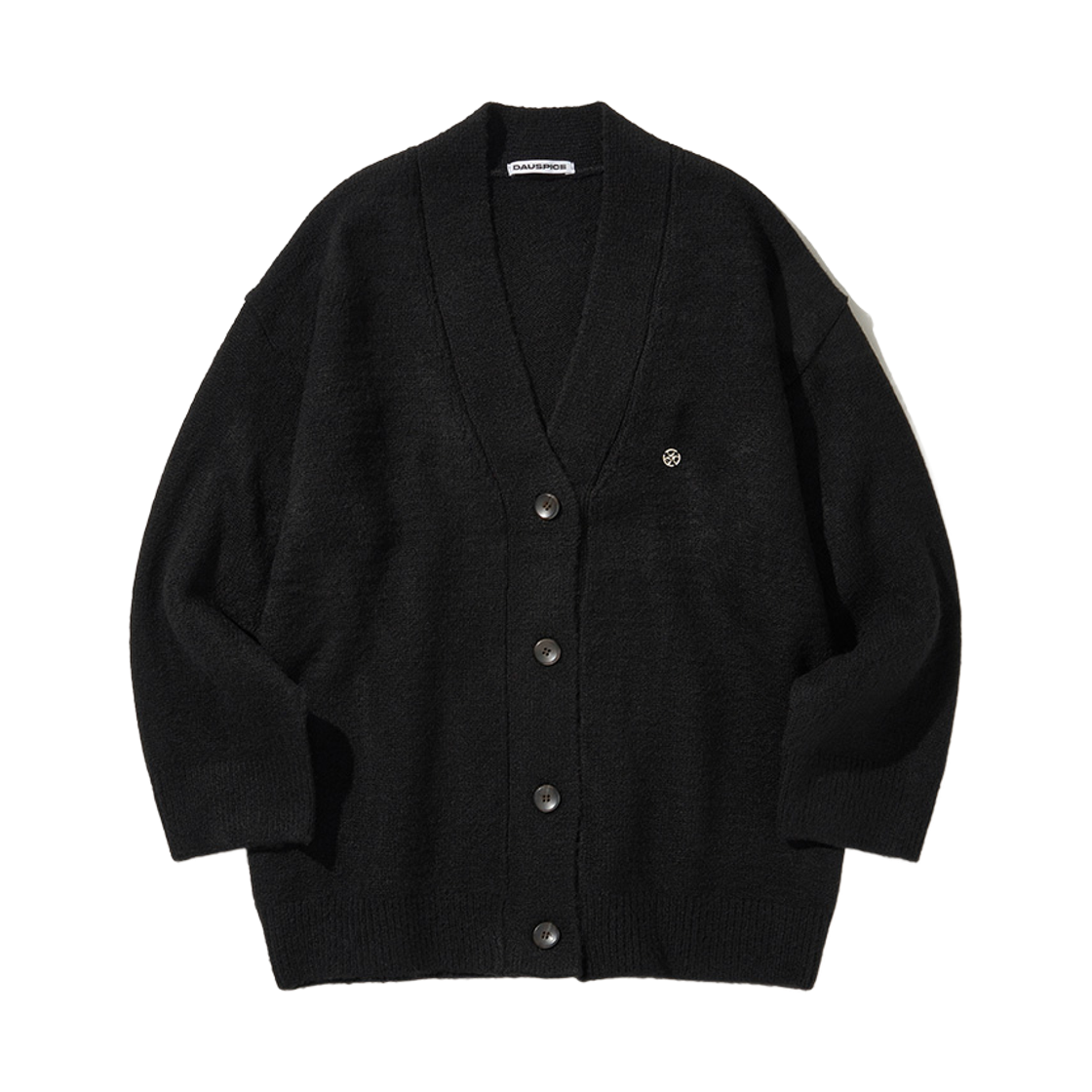 D26SCD01BK99 DAUSPICE Oversized V-neck knit cardigan Black