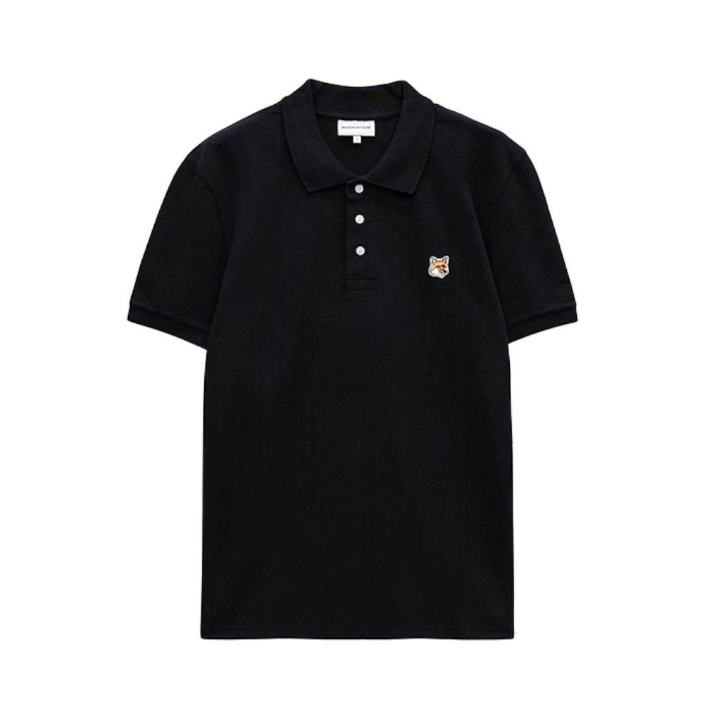 LM00208KJ7002 P199 [15%쿠폰]Maison Kitsune Fox Head Polo Short Sleeve T-Shirt Black