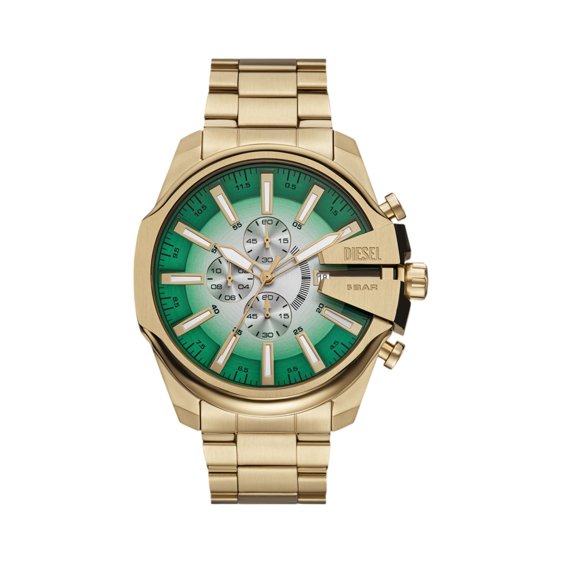 DZ468400QQQ-01 Diesel Mega Chief Slim Stainless Steel Watch Gold