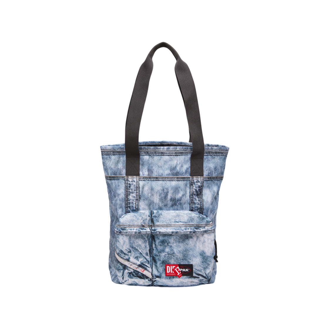 P01533P8513-HB014 Diesel Tote Bag In Trompe L'Oeil Denim Blue