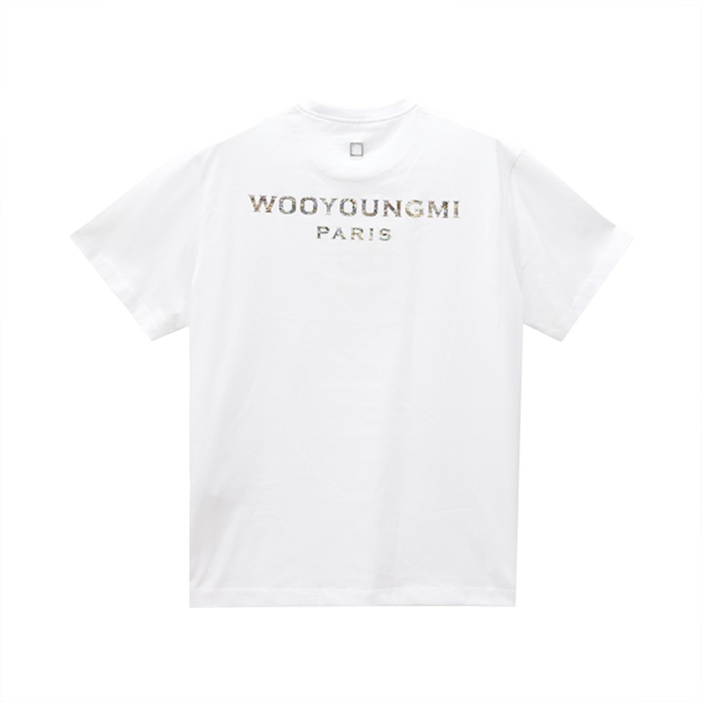 W251TS08701W [15%쿠폰]Wooyoungmi Mother-of-Pearl Back Logo Short Sleeve T-Shirt White