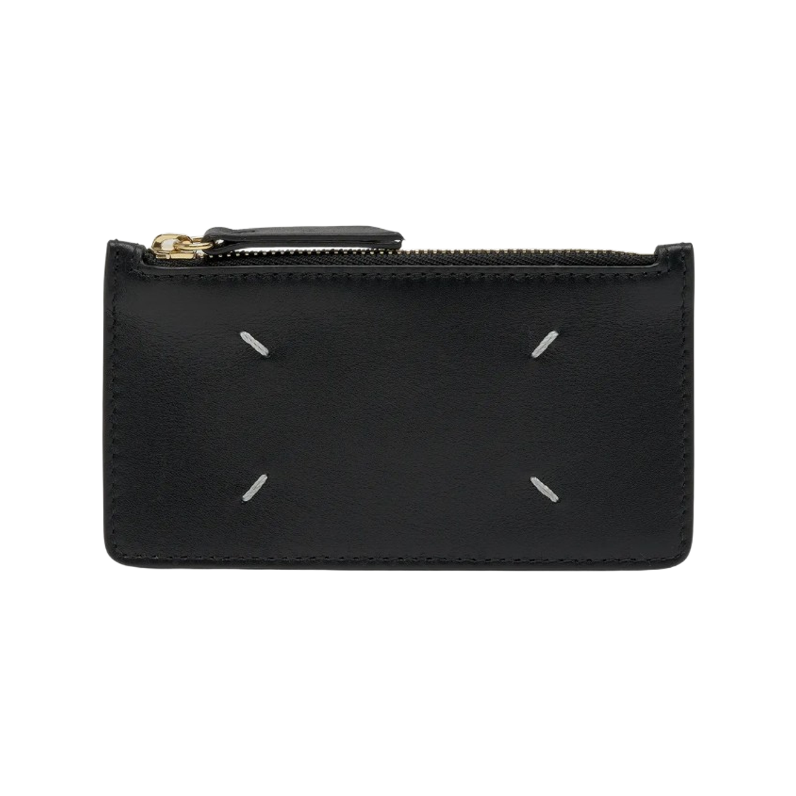 S56UI0143P4985T8013 Maison Margiela Stitch Zipped Card Holder Black