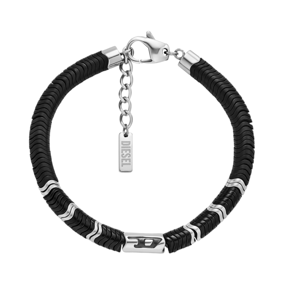 DX157400DJW-01 Diesel Hematite Beaded Bracelet Black
